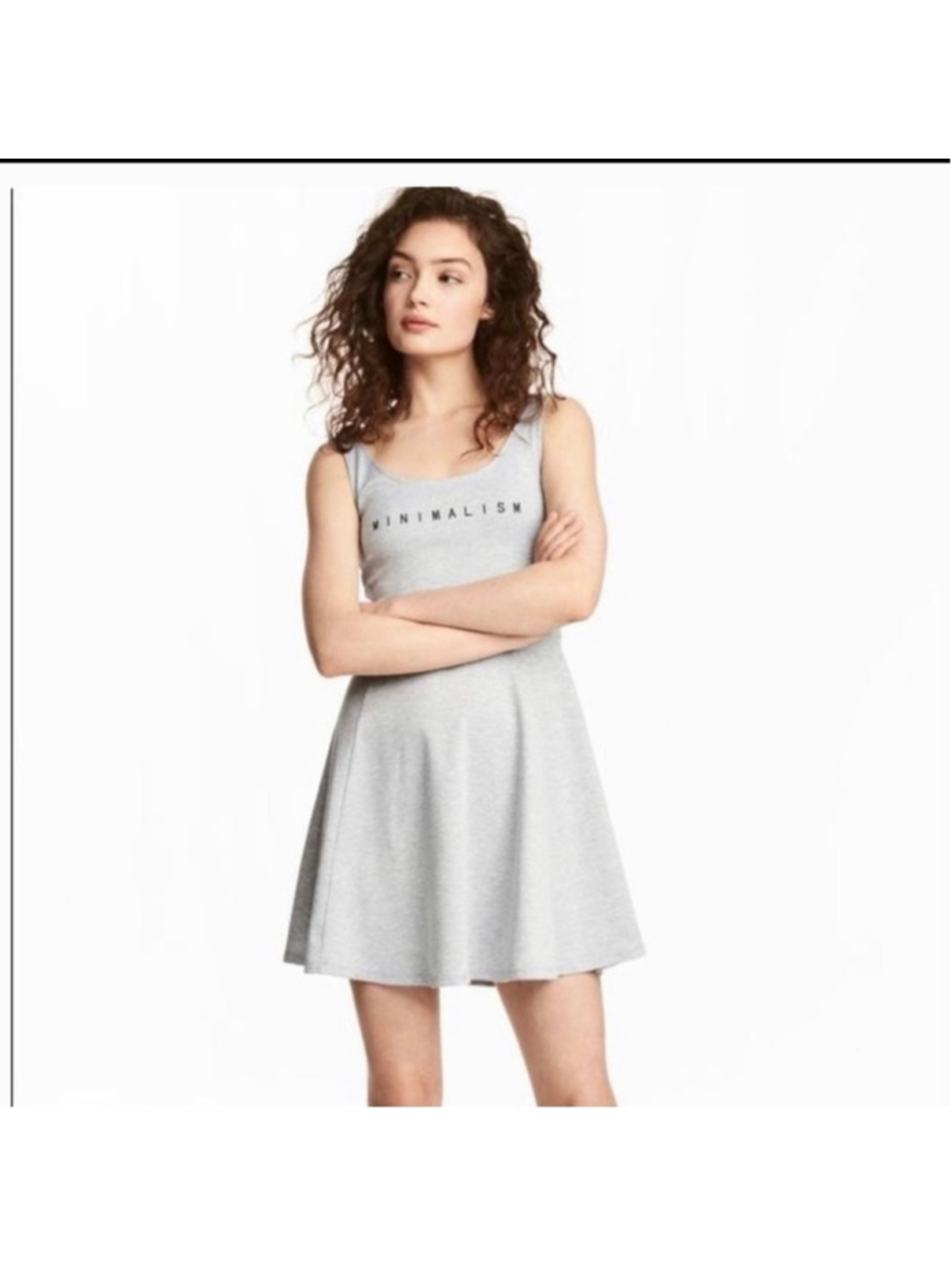 Divided sleeveless gray skaters dress graphic words size 8